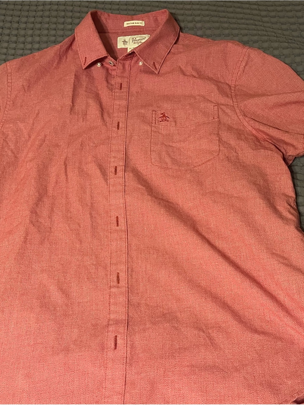 Original Penguin Men's Red Button-Down Shirt